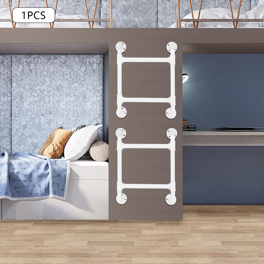 58cm 2-Stufen Weiße Eisenleiter, Wandmontierte Leitern, Montage erforderlich für Wohnmobile, Lofts