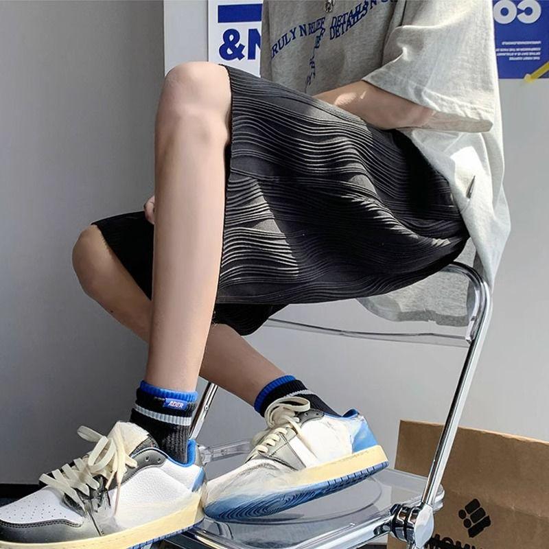 Texture Ice Silk Shorts for Men and Women In Summer Large Size High Waist Casual Sports Half Size Medium Pants for Outwear
