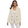 Platform Autumn New Arrivals Women's Plush Button-Down Coat Top