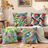 Abstract Colorful Pattern Cushion Cover Premium Comfort Reversible Pillow Cove -Two In One Design for Any Room & Car Interior