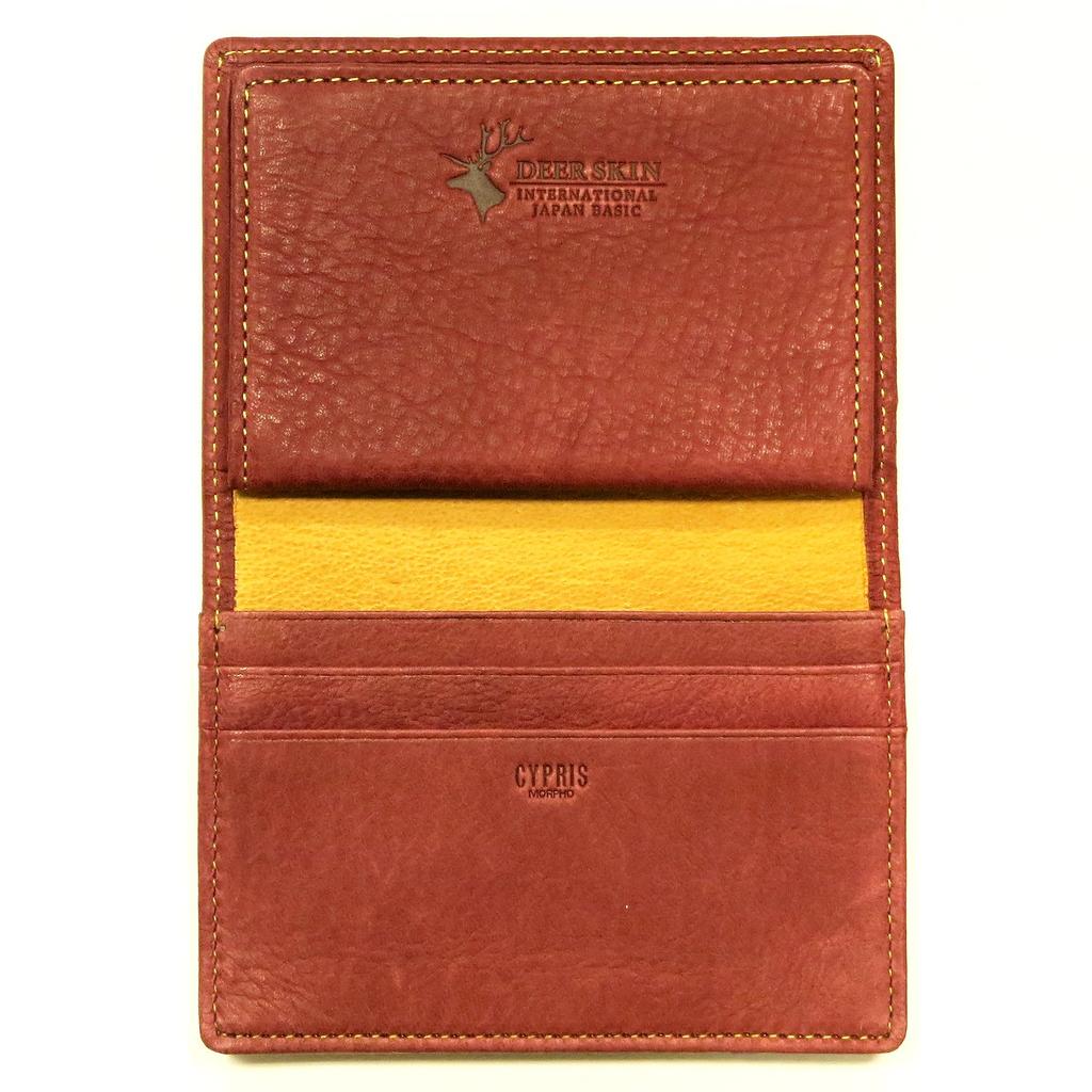 Deer Skin 2 Business card pass holder gusset and pass holder 2353 [CYPRIS] (Deerskin 2) + (through included) (authorized dealer) (green)