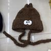 Cute cartoon big eyes ears ear protector wool hat women autumn and winter warm windproof Lei Feng hat knitted hat Internet celebrity