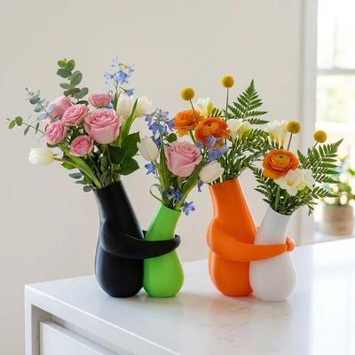 3D Printed Couple Hug Vase Plastic Hug Shape Vase New Abstract Art Vase  Desktop Display