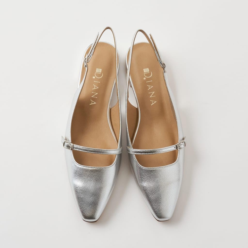 Low heel flat made in 134135100011 [Diana] shoes, Japan, silver, 23.5cm,