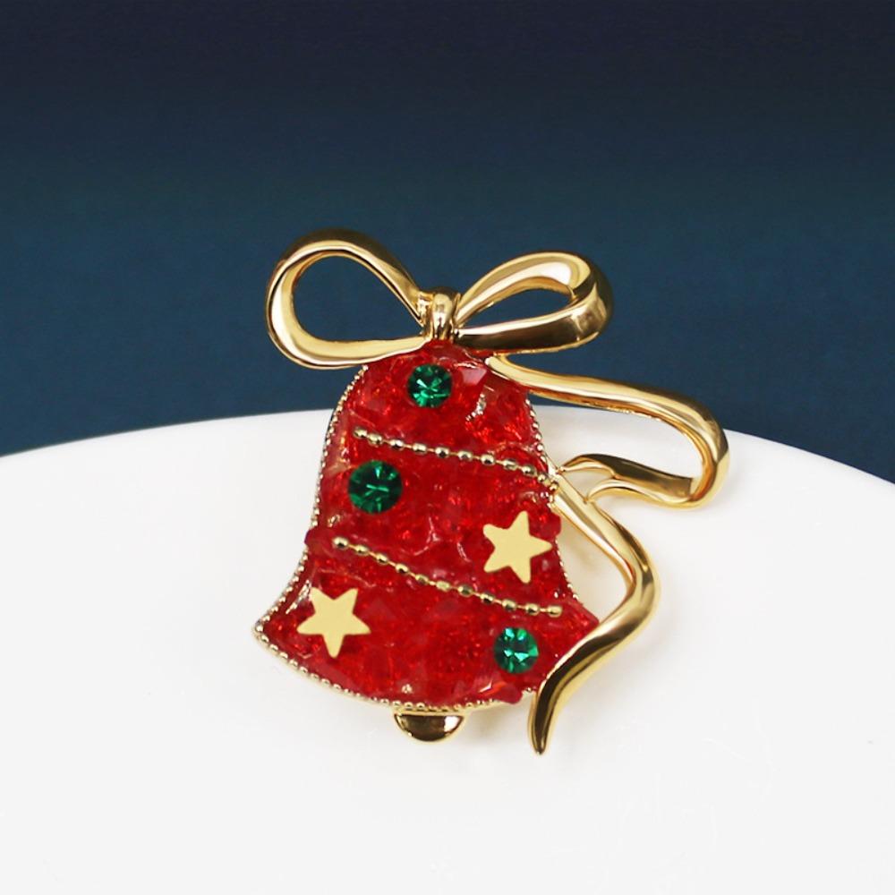 Korean Style Christmas Brooch Snowman Christmas Tree Brooch Cute Enamel Rhinestone Brooches  Girls