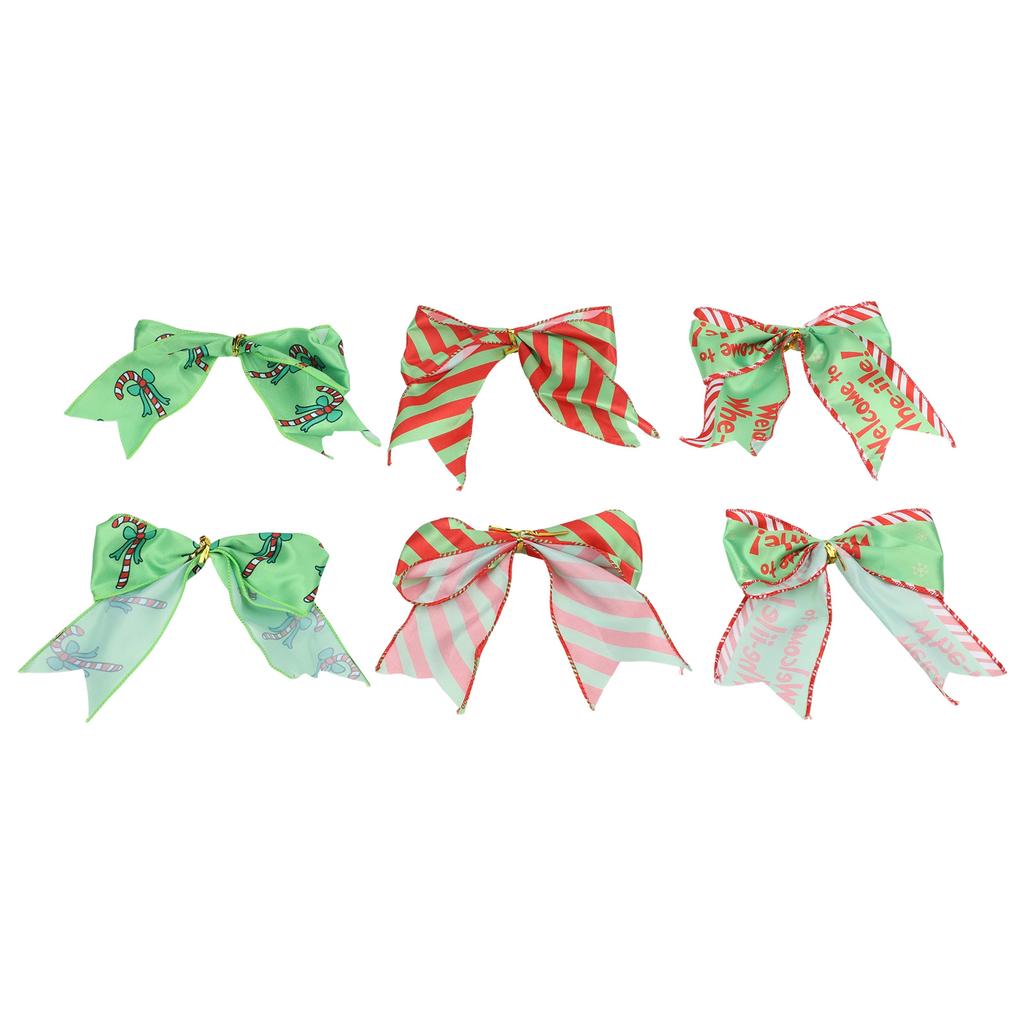 For Christmas Bow Decorations 12 Colorful Pieces Suitable for Trees and Party Use Cloth Material 66 Inches Size