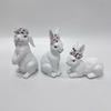 Resin Easter Bunny Figurines, Simple Leisure Cartoon Rabbit Statue, Festive Tabletop Decor for Home Living Room Garden Ornament.