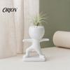Dumbbell Figure Planter Fun Workout Planter, Modern Resin Treadmill Runner Plant Pot, Black And White Body Builder Holder, Cute Head for Succulents