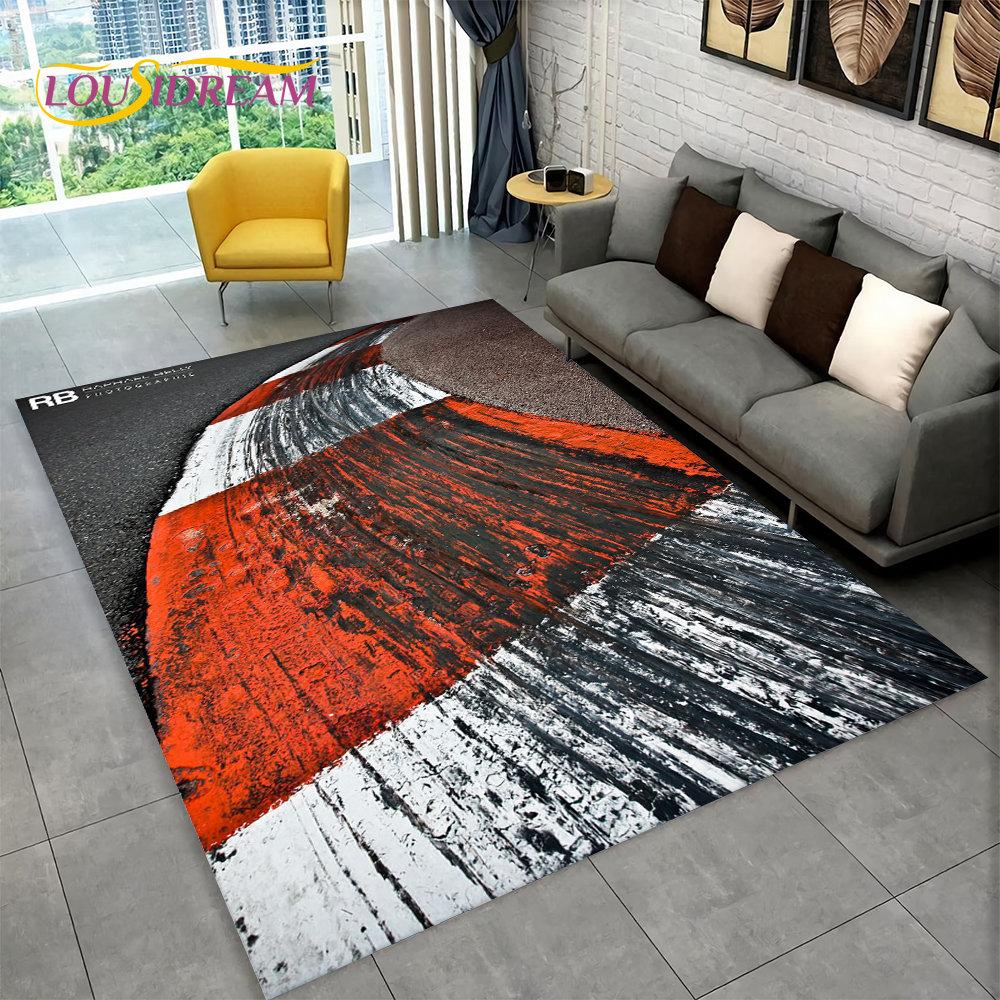 3D Motorcycle Racing Area Rug Large,Carpet Rug for Home Living Room Bedroom Sofa Doormat Decoration,Kid Play Non-slip Floor Mat