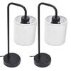 2Pcs Fabric Table Lamp Dual USB Ports Energy Saving Modern Simple Standing Table Lamp for Bedroom