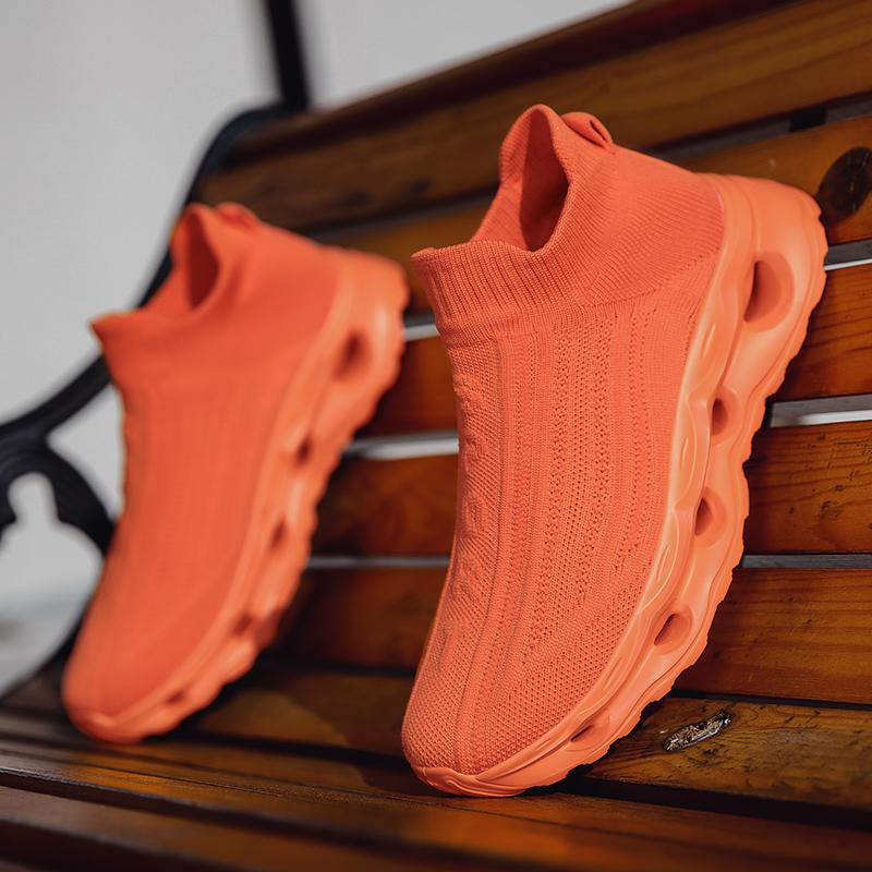 Fashion Sneakers Men Shoes Light Hiking Anti Slip Mesh Vulcanized Shoe Platform Comfortable Couple Lazy Elastic Casual Shoes Large Size