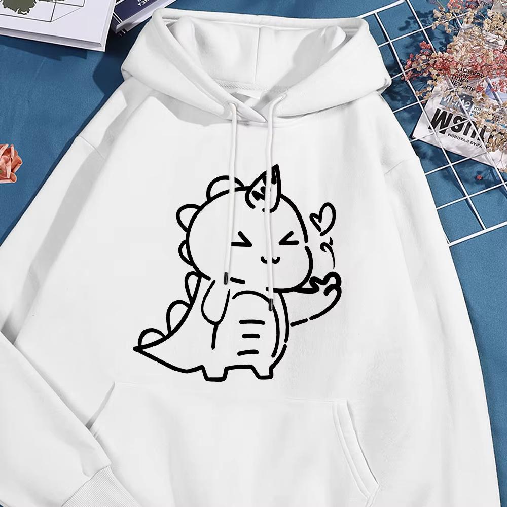 Little Dinosaur Cares More About You Than Anything Else Sweatshirt Male Fashion Fleece Hooded Autumn Crewneck Hoodies Casual