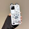 KEYSION Cute Ear Cartoon Case for VIVO V30 Pro 5G V30 with Lanyard Soft Silicone+PC Shockproof Phone Back Cover for VIVO V30 Pro