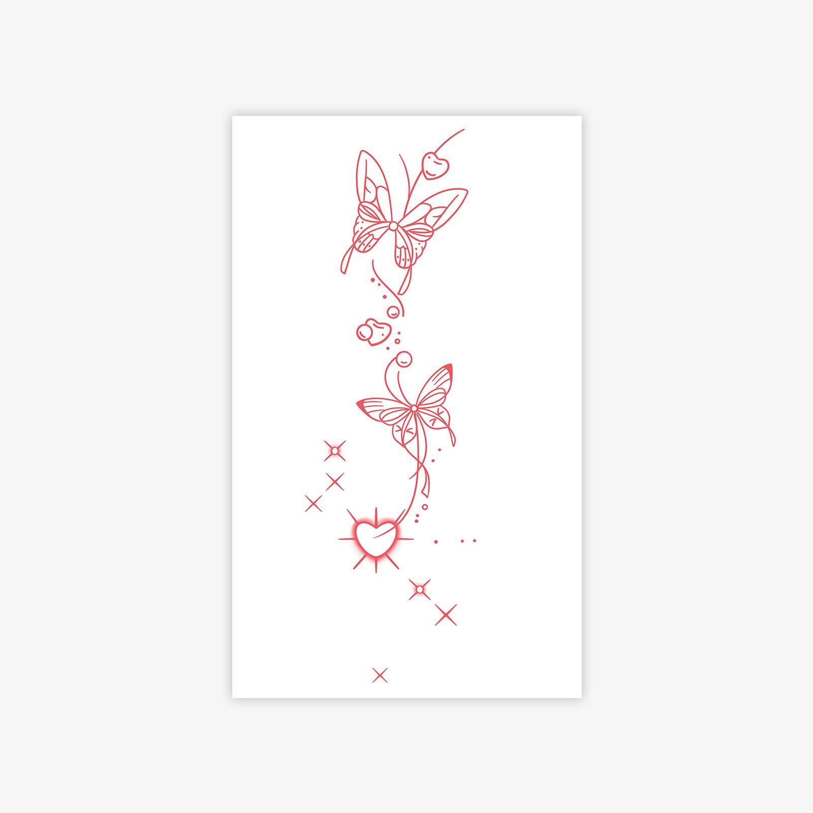 

Butterfly Love Tattoo Sticker, Advanced Sense, Beautiful Personality, Arm Waist And Abdomen Tattoo Sticker 9*15