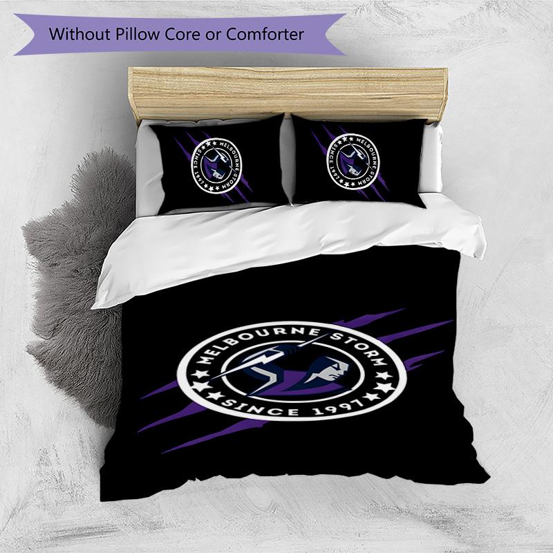 Melbourne Storm Printed 3PCS Bedding Set Soft Breathable Duvet Cover Pillowcases Set Washable Bedroom Decor Home Gift
