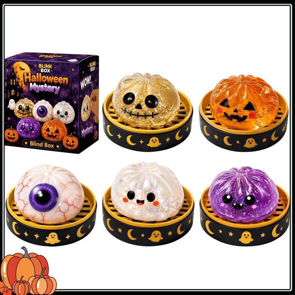 Squeezing Happy Ghost Dumplings Halloween Dumplings - Elasticity and Rebound to Relieve Stress - Terrifying Toy