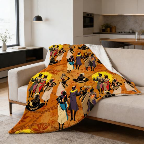 Flannel Kente Blanket African Tribal Ethnic Print Throw Blanket Geometric Colorful Cozy Blanket for Men Women Kids Home Couch Bed Decor