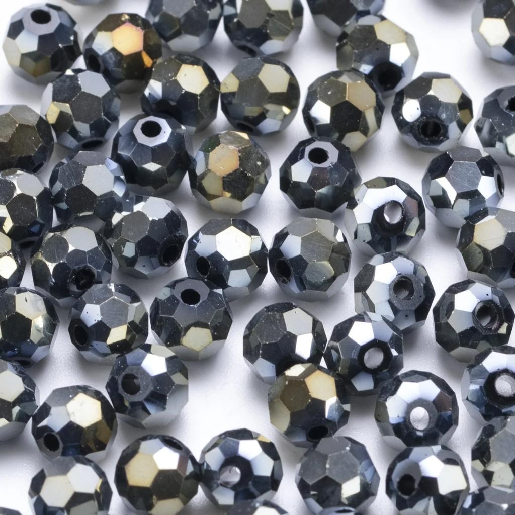 3 4 6 8mm AB color Round Crystal Beads Faceted Transparent Glass Bead Loose Spacer Bead for Jewerly Making DIY Bracelet Necklace