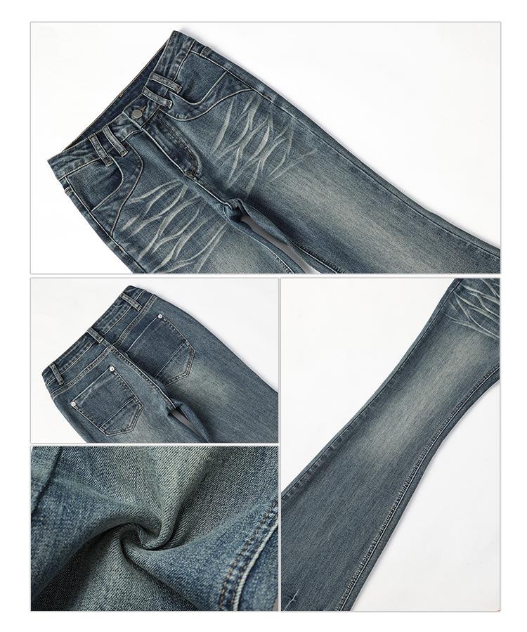 2024 Slim Fit Low-Waist Flared Jeans for Women - Floor-Length Autumn/Winter Style