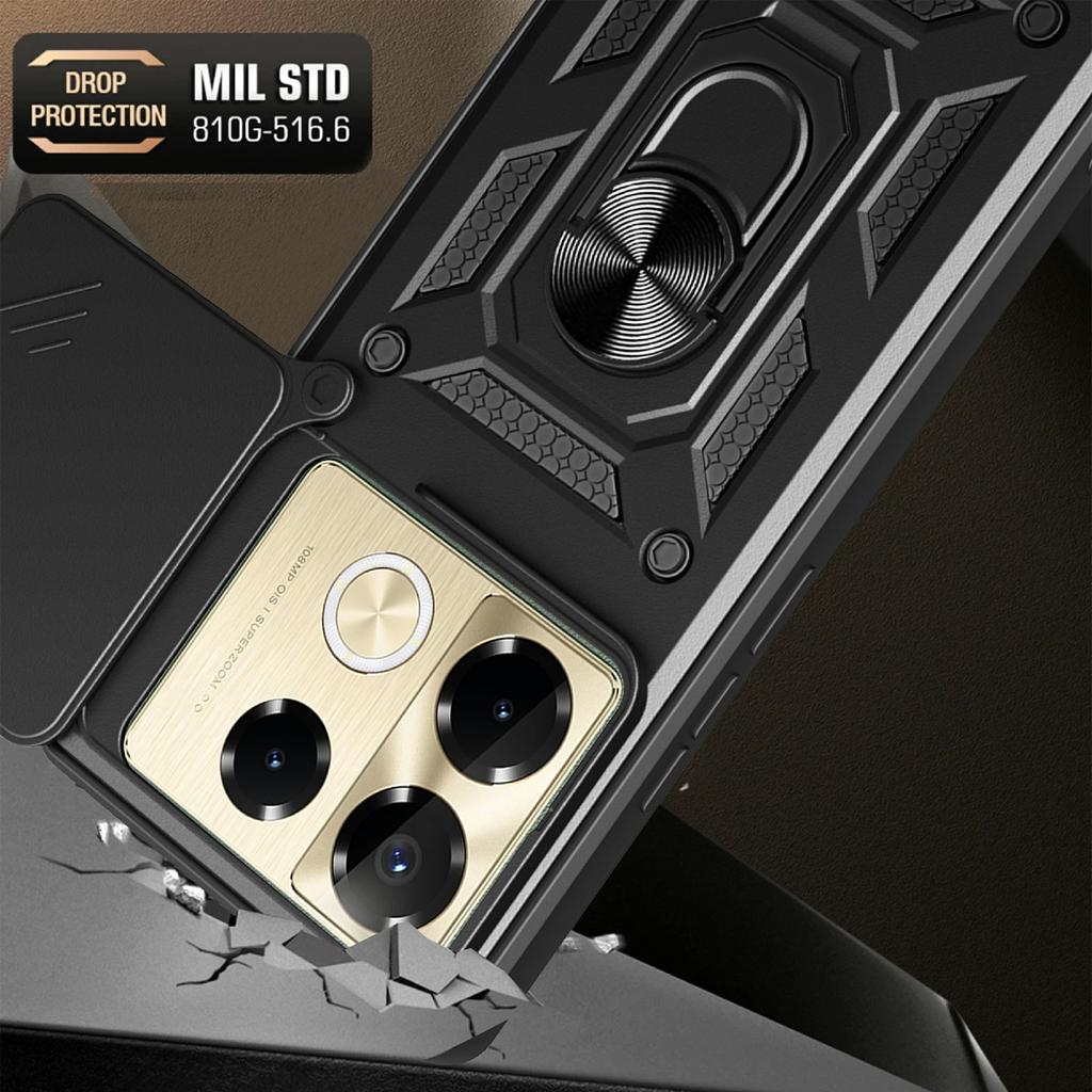 For Infinix Note 40 Pro 4G/Note 40 Pro 5G/Note 40 Pro+ Cell Phone Case Slide Lens Guard PC+TPU Back Cover