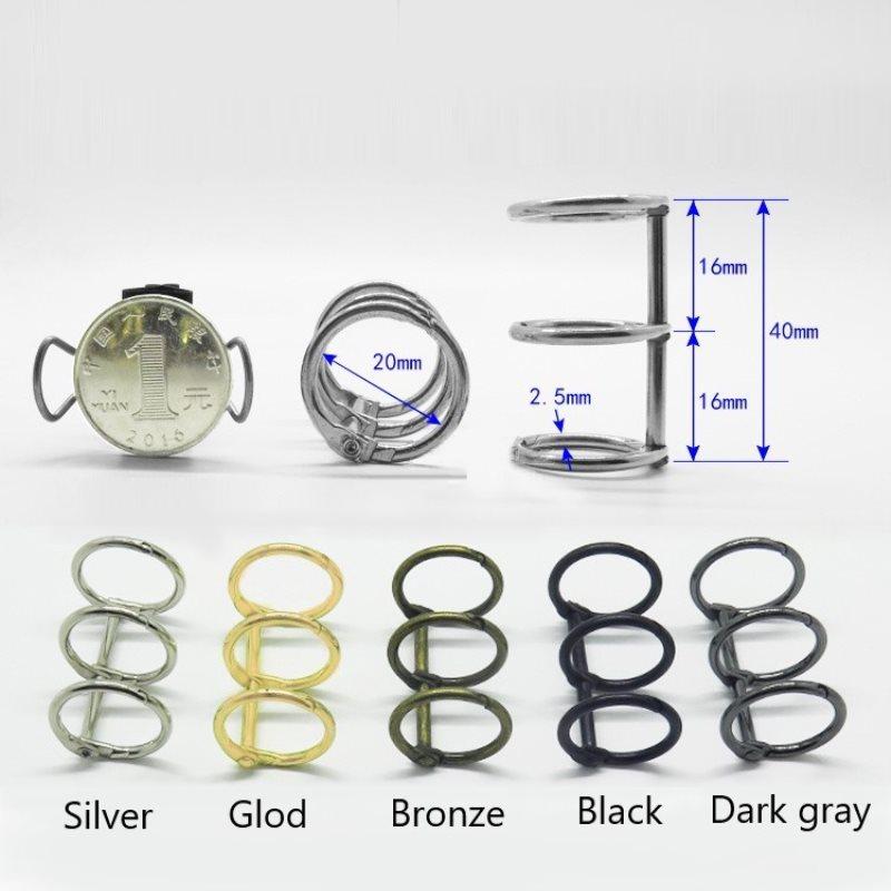 2Pcs Metal Loose Leaf Book Binder 3 Rings For Notebook Album Scrapbook Clips