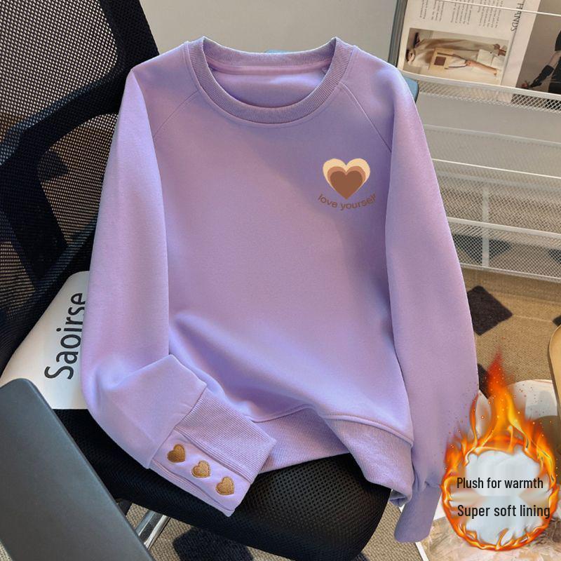 Layered Pure Cotton Women's Slim Sweatshirt - Trendy, Versatile Spring & Autumn 2025.