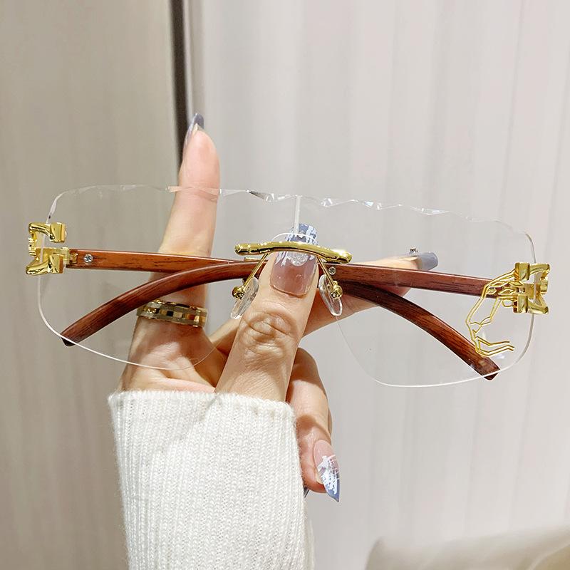 Frameless One-piece Lens Wavy Edge Ladies Personality Irregular Sunglasses