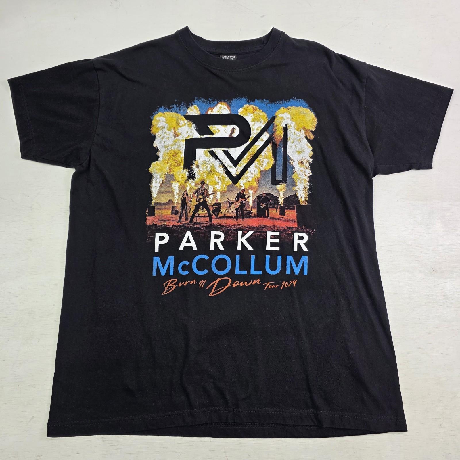 Parker McCollum Burn It Down Tour Dates 2 Side 2024 Unisex Men s T-Shirt Sz XL M