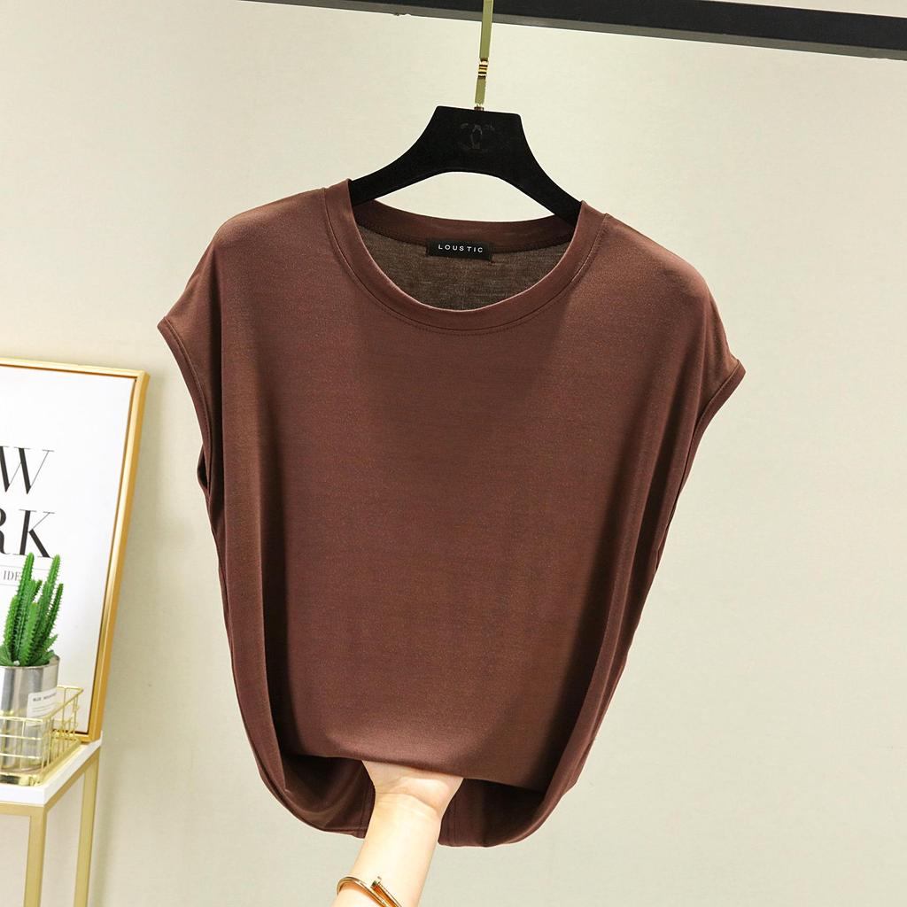 Women's Modal Sleeveless Loose Plus Size Round Neck Summer Top