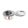 Stainless Steel Copper Bottom Belly Shape 4 Pc Tope/Cookware/Pot Set with Lid 380ML, 500ML, 780ML, 1.1Ltr, (Silver)