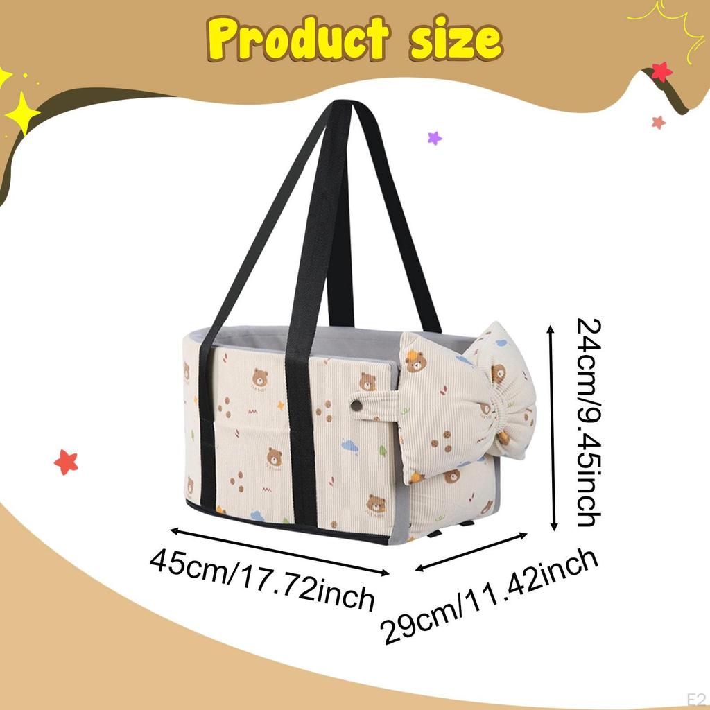 Dog Car Seats Sturdy Handbag Comfortable Removable Washable Pet Booster Seat beige
