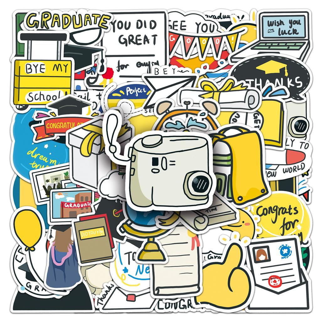 50 Graduation Season Graffiti Personalized Cartoon Guka Children's DIY Water Cup Suitcase Stickers Waterproof