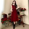 2026 new dress college style long-sleeved retro Mori skirt temperament thin French long dress women's clothing autumn and winter