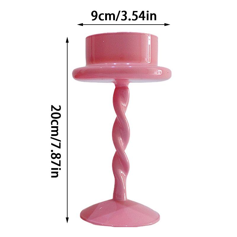 1PC Valentine's Day Candlestick Glass Candle Holder Tea Wax Candlestick Holders Romantic