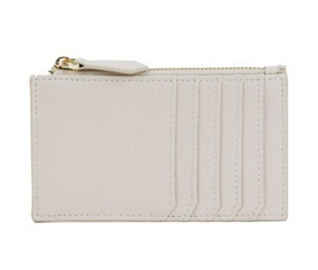 Women's Japanese Korean Style Multi-Card Cowhide ID Holder with Zipper Coin Purse