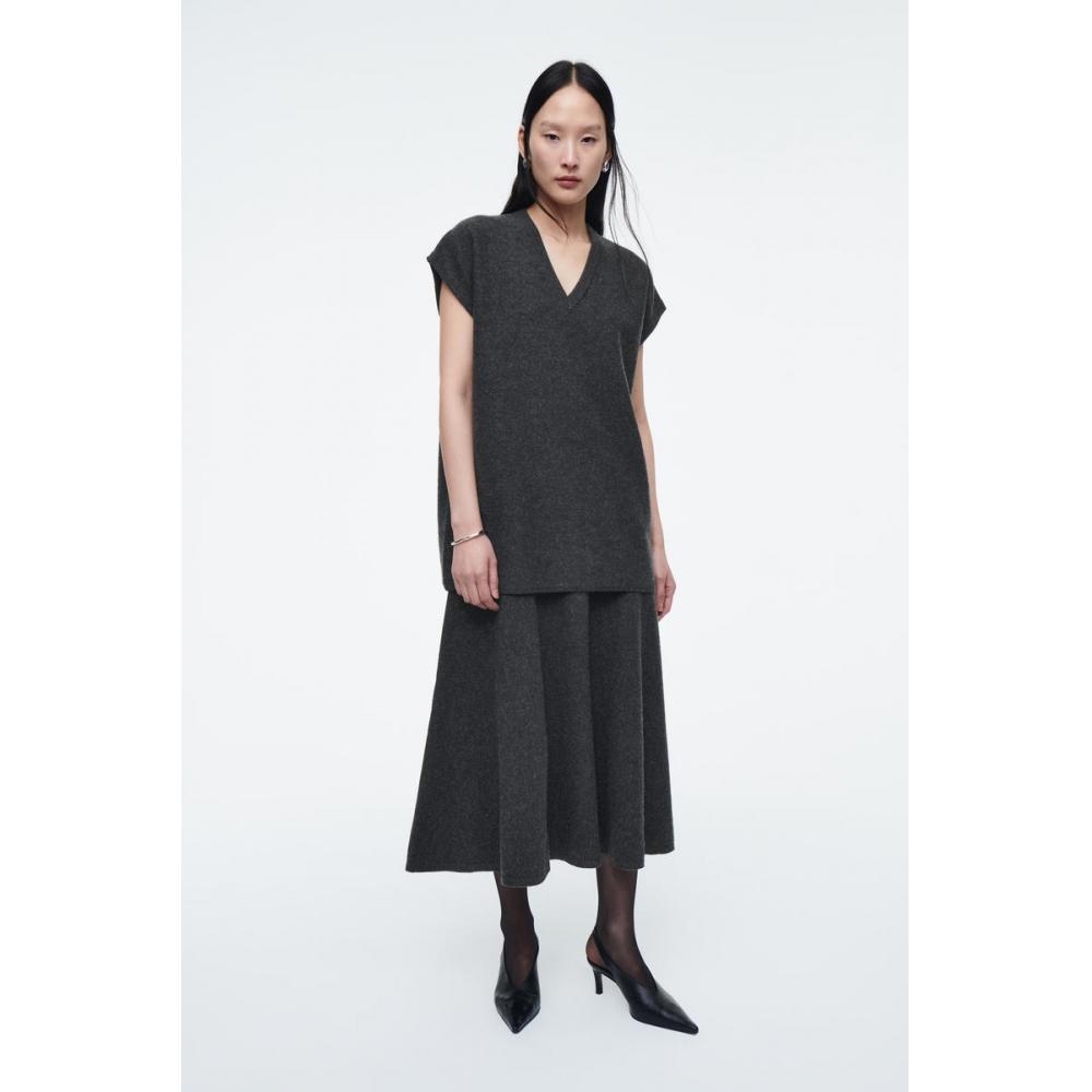 

Юбка миди из шерсти вуали COS Japan dark gray/L