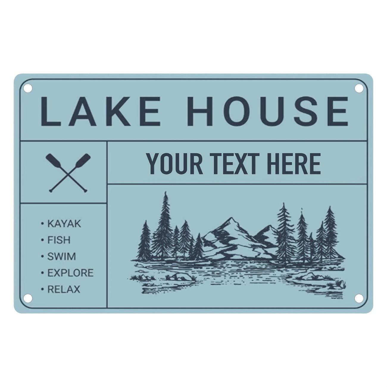 

1pc Custom Vintage Metal Tin Sign, Lake House Wall Art Home Decor, Universal Holiday Gift белый