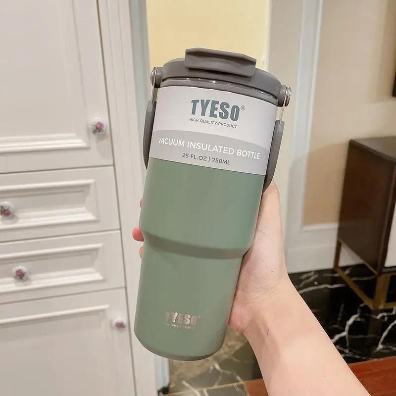 600ml 750ml 900ml Coffee Cup Thermal Vacuum Mug Stainless Steel Non-slip Leak-Proof Thermos Insulated Cup Milk Tea Water Bottle