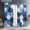 2pc    Window Drapes Geometric Patterns Versatile Durable Polyester  Without Electricity Festive Wall Decor Use for Daily home