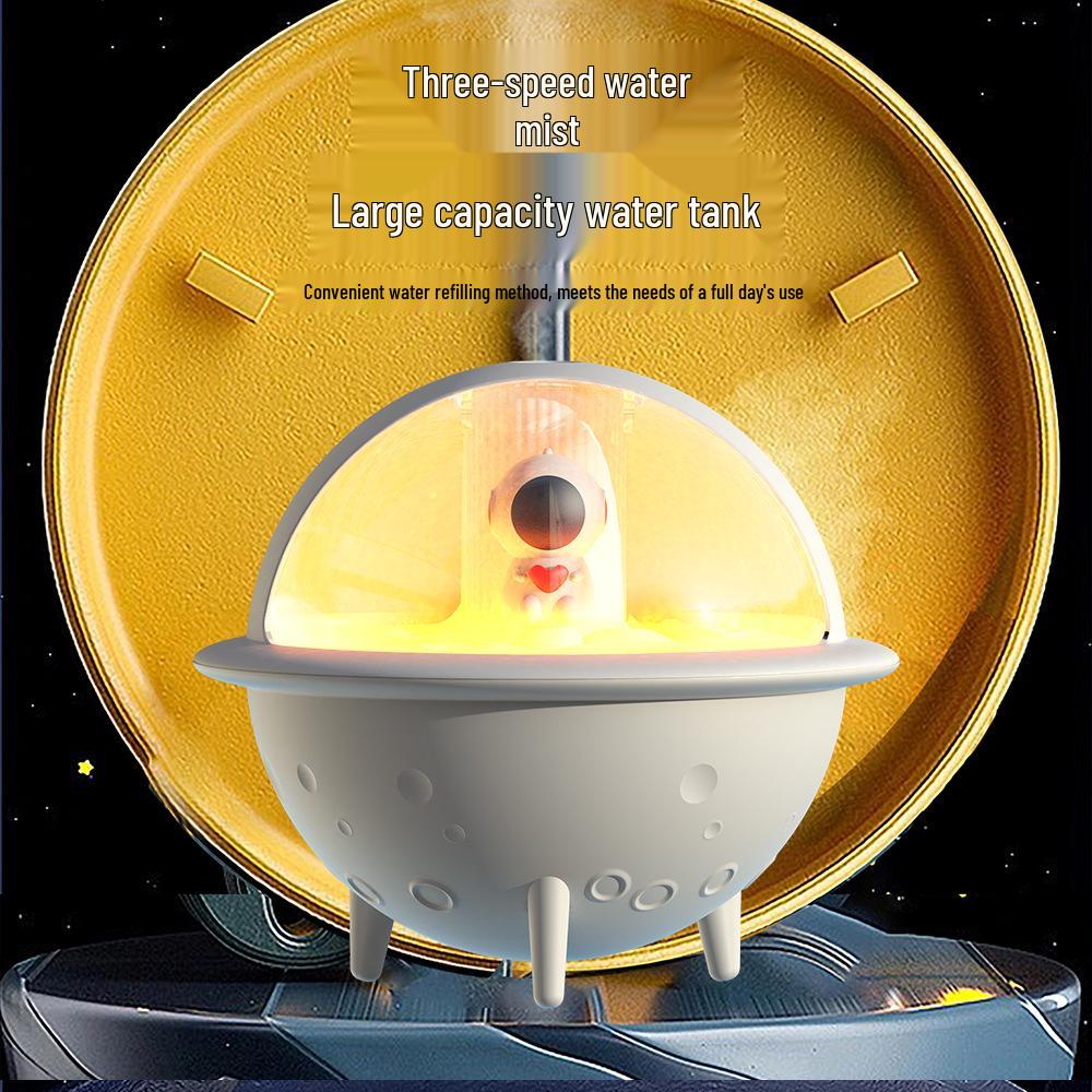 Creative Cartoon Pet Humidifier: USB-Powered Space Ball with Seven-Color Light for Bedroom.