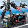 27 en 1 Véhicule de Commandement SWAT Blocs de Construction Voiture de Police Ville Avion Figurine d'Assemblage Jouets DIY Garçon Cadeau Festival de Noël