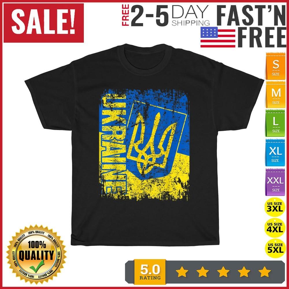 

UKRAINE Flag Vintage Distressed UKRAINE Vintage T Shirt Men Women Fashion NEW 3XL