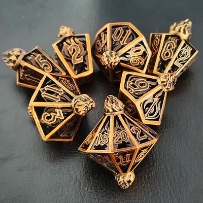 Metal Dice Set DND Dungeons and Dragons TRPG Polyhedron Dice Role-playing Board Game Light Luxury Style