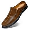 Fashion Mens Muller Shoes Four Season New Anti Slip Business Loafers Fashion Comfort Casual Slip On Flats Soft Soled Half Drag Slippers