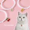 Cat Necklace Elegant Eye-catching Exquisite Pet Cat Dog Cherry Pendant Fake Pearl Collar Pet Supply