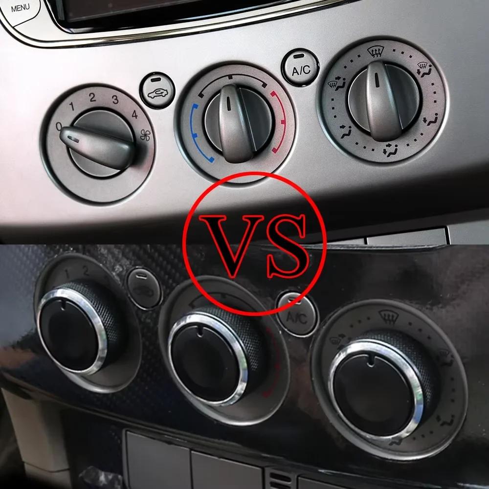 3pcs Per Set Aluminum Alloy Car Styling Air Conditioning Knob AC Knob Heat Control Switch Button Knob For Ford Focus MK2 MK3