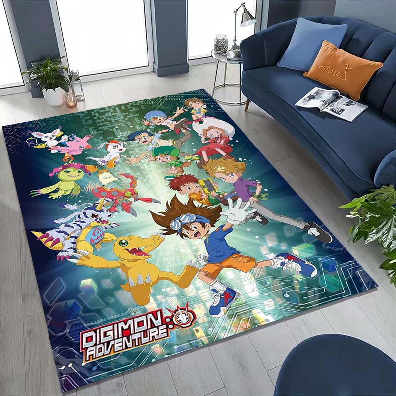 The New (Digimon) Rug Is Suitable for Home Décor in Game Rooms, Bedrooms, Living Rooms, Sofas, and Other Areas.