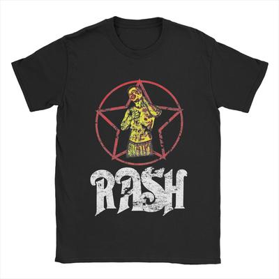 Men T-Shirts Rush Novelty 100% Cotton Tees Short Sleeve Band T Shirt Round Collar Tops Plus Size