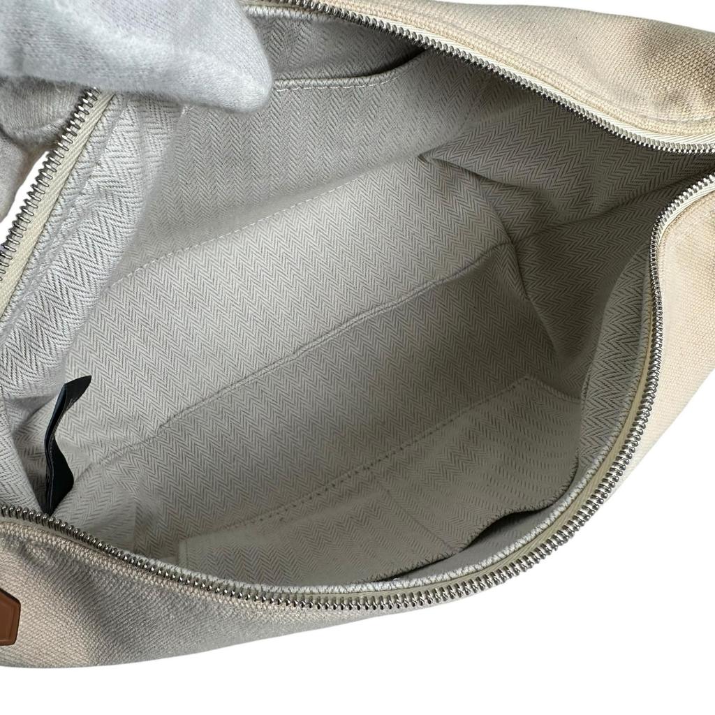 HERMES Brid a Black PM Pouch beige Women Handbag used