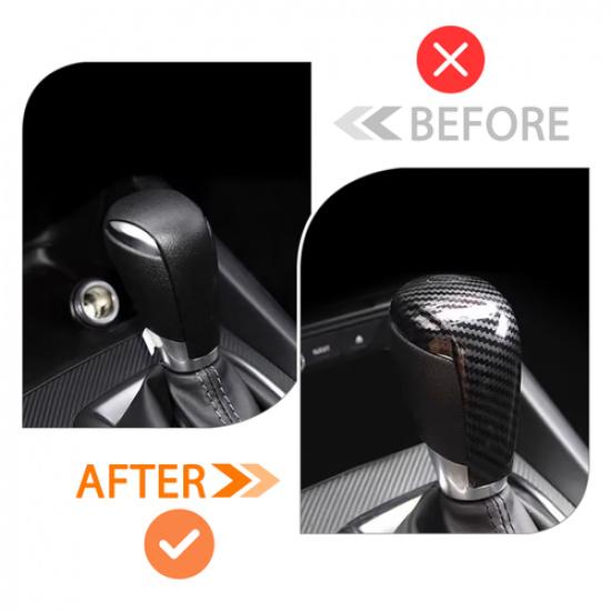 For Mazda CX-5 2017- ABS Carbon Fiber Central Console Gear Shift Knob Trim